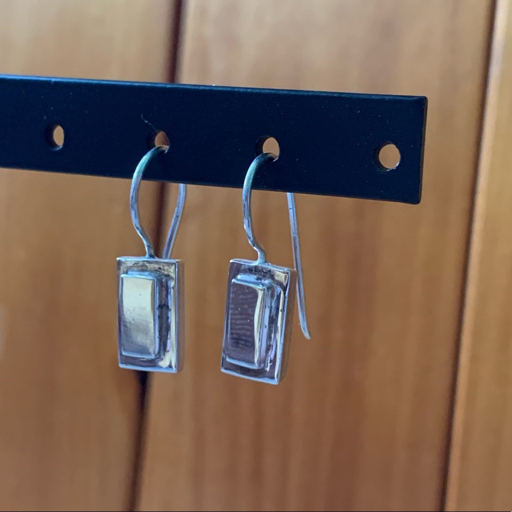 925 Sterling Silver Rectangular Earrings